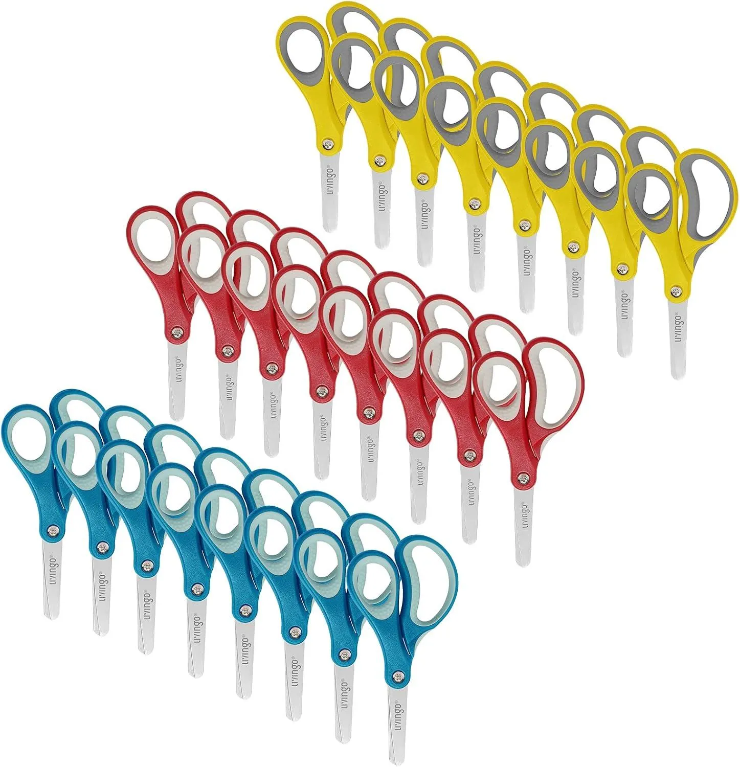 LIVINGO 5" forbici bambini punta tonda 3 pezzi