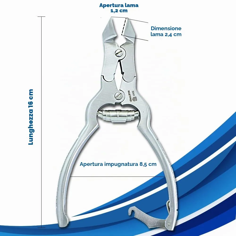 SMI Tronchese Unghie Piedi 16 cm Lama Curva per Unghie Spesse