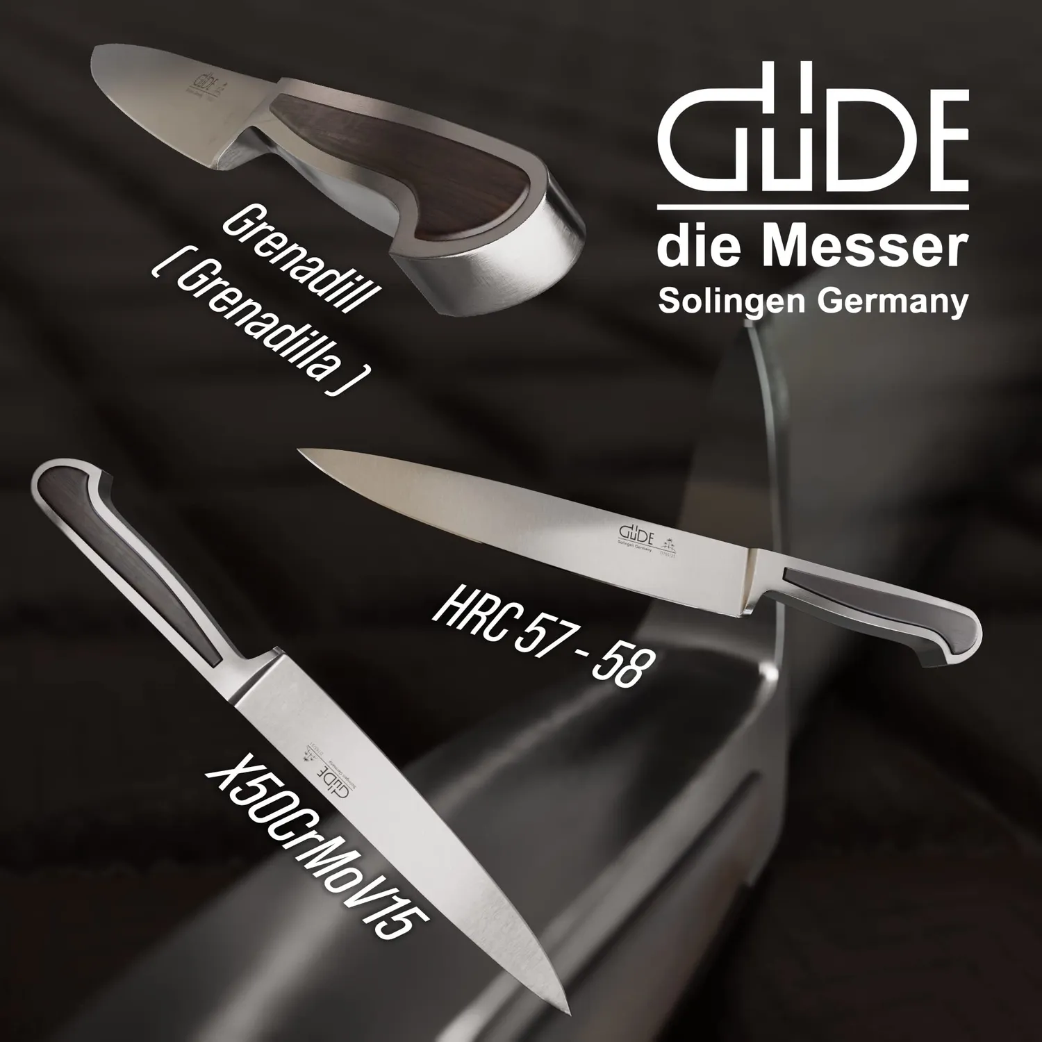 Güde Delta coltello prosciutto 21 cm grenadilla