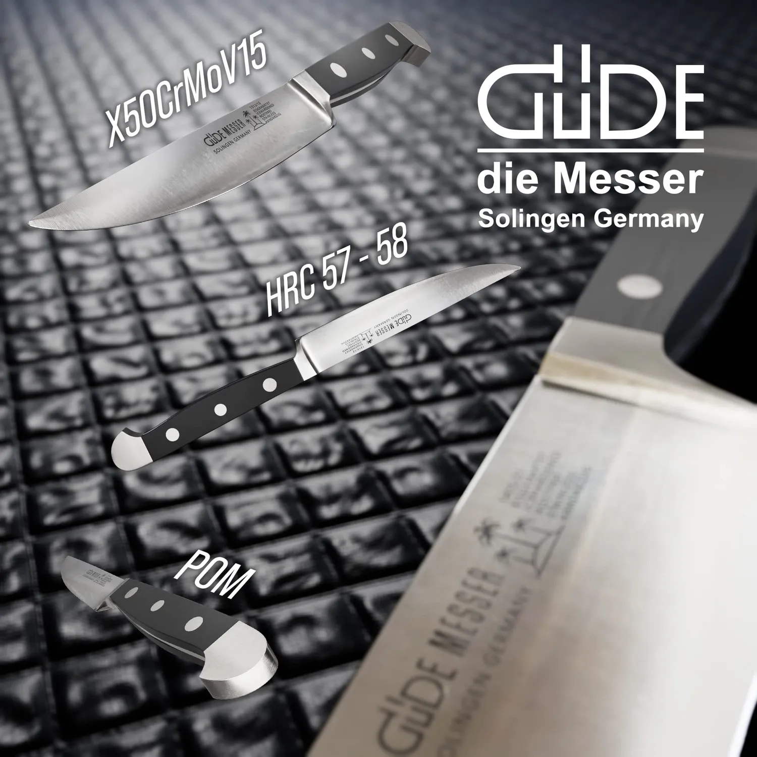Güde Alpha POM coltello bistecca 12 cm nero forgiato