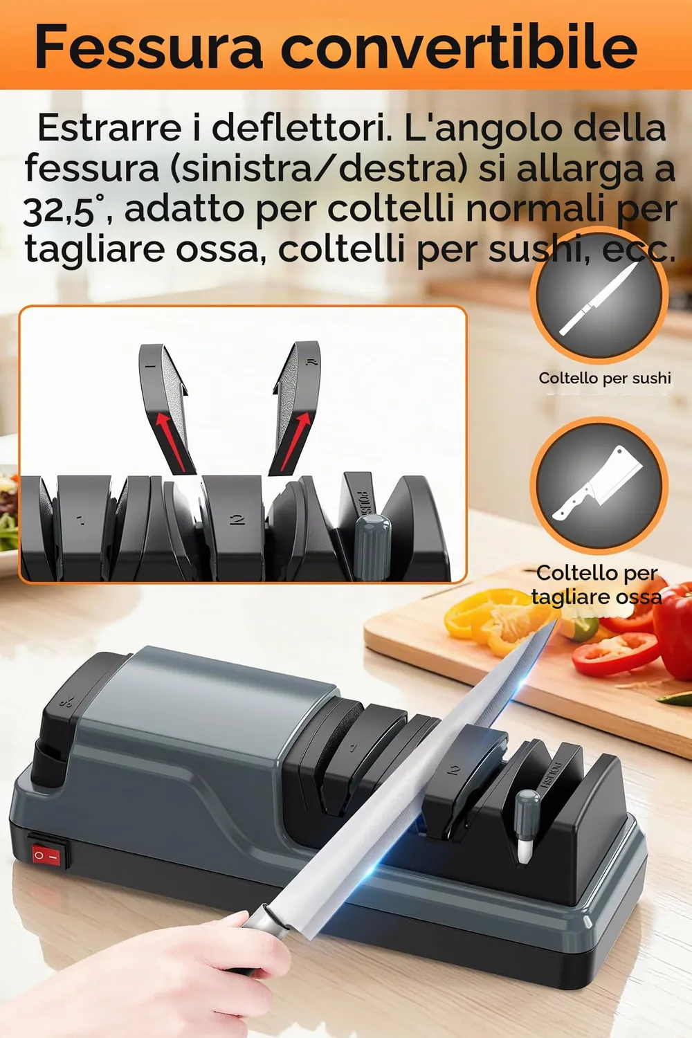 Yoorleay Affilacoltelli Elettrico 5 in 1 Forbici Ceramica