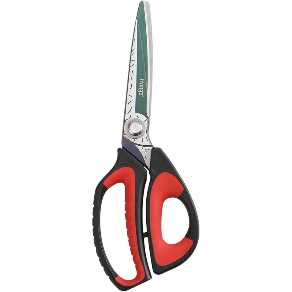 LIVINGO Forbici Multiuso Titanio 10" Rosse Heavy Duty