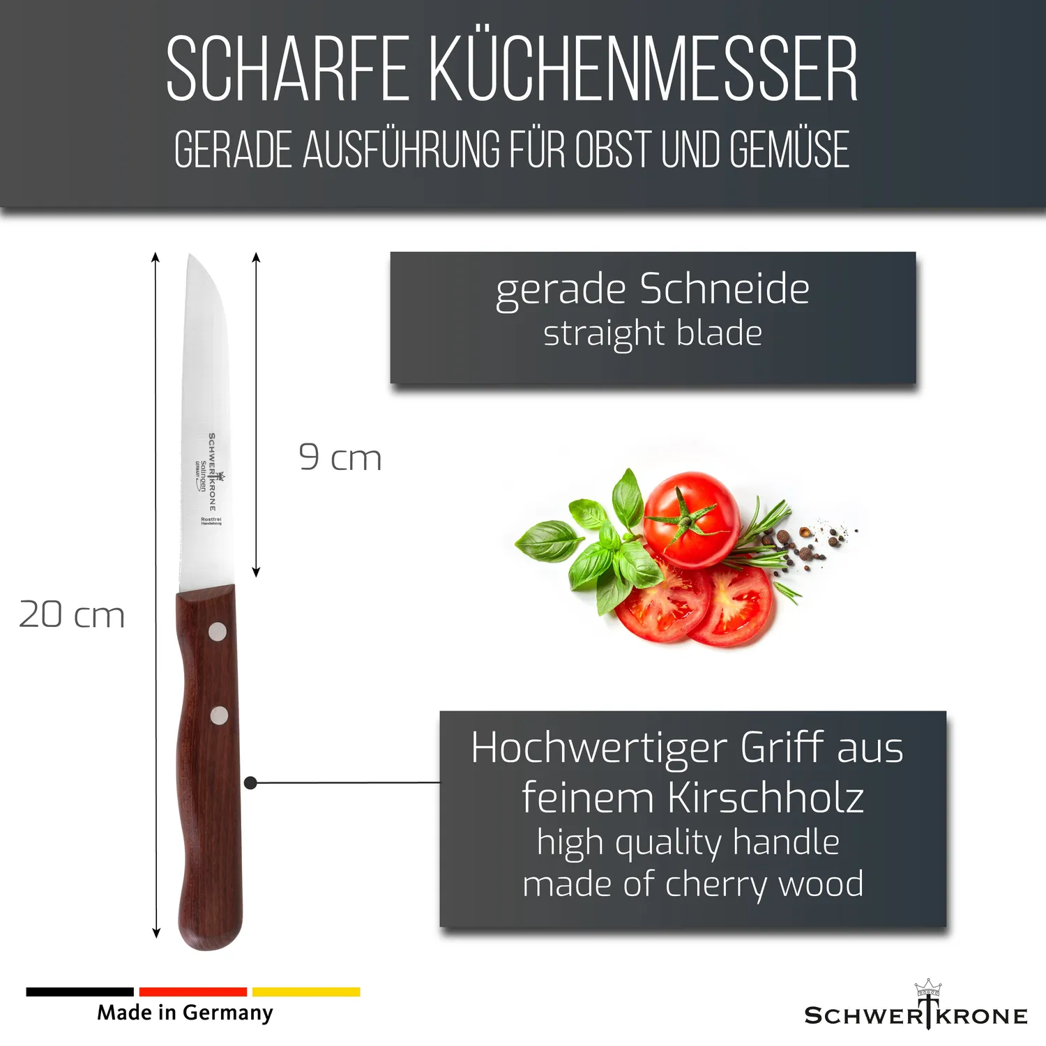 Schwertkrone Kirsche Classic MC02101 spelucchino ciliegio lama dritta