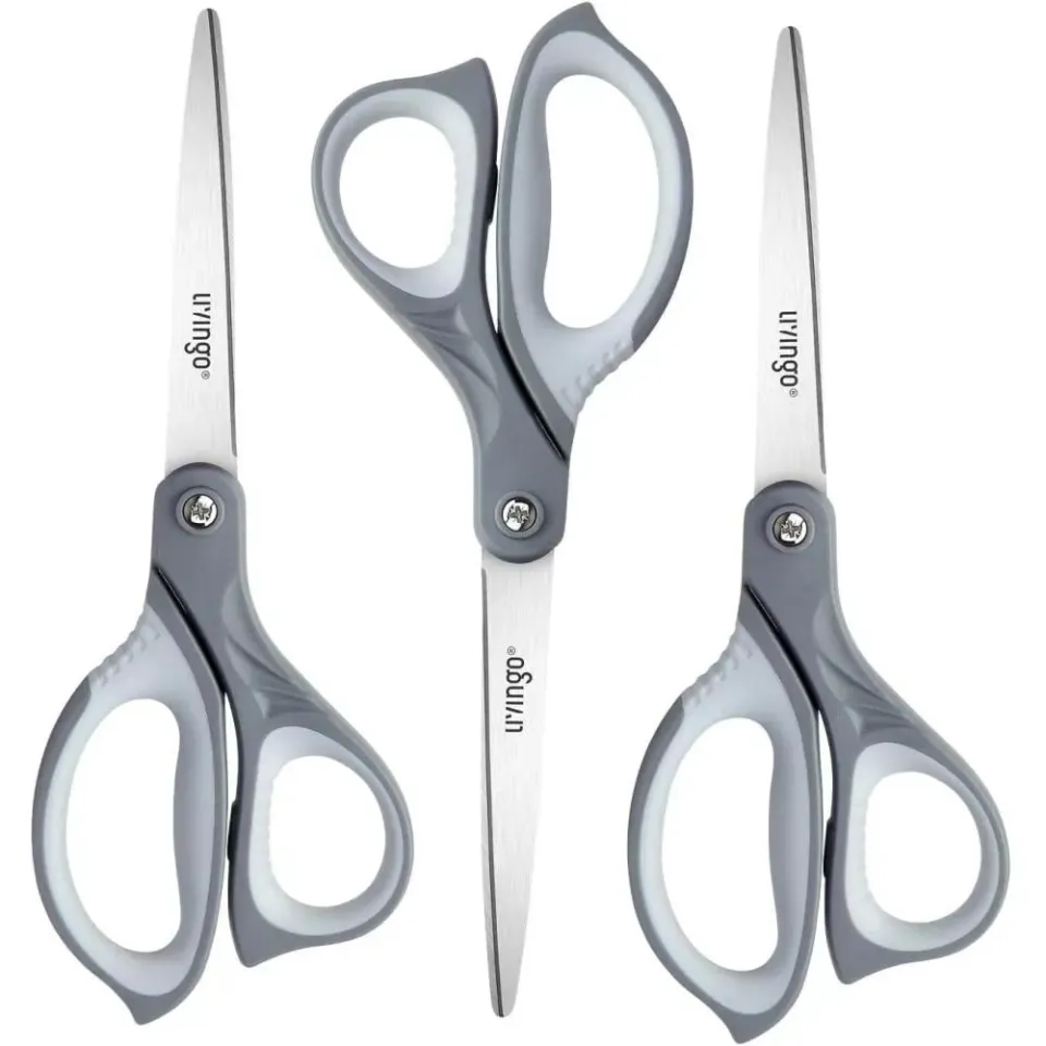 Livingo 8.5" forbici multiuso grigie 3 pezzi