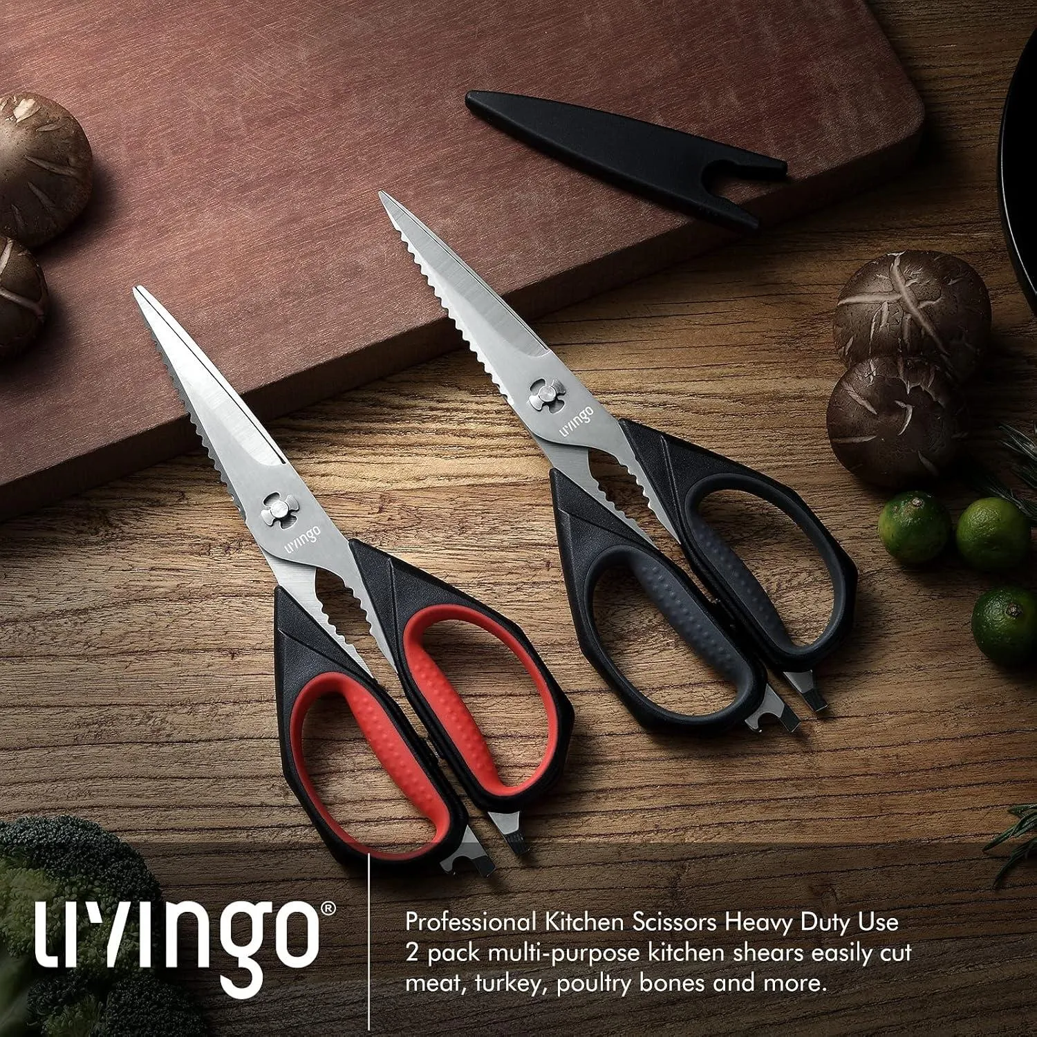 LIVINGO forbici cucina 2 pezzi 9,25" smontabili
