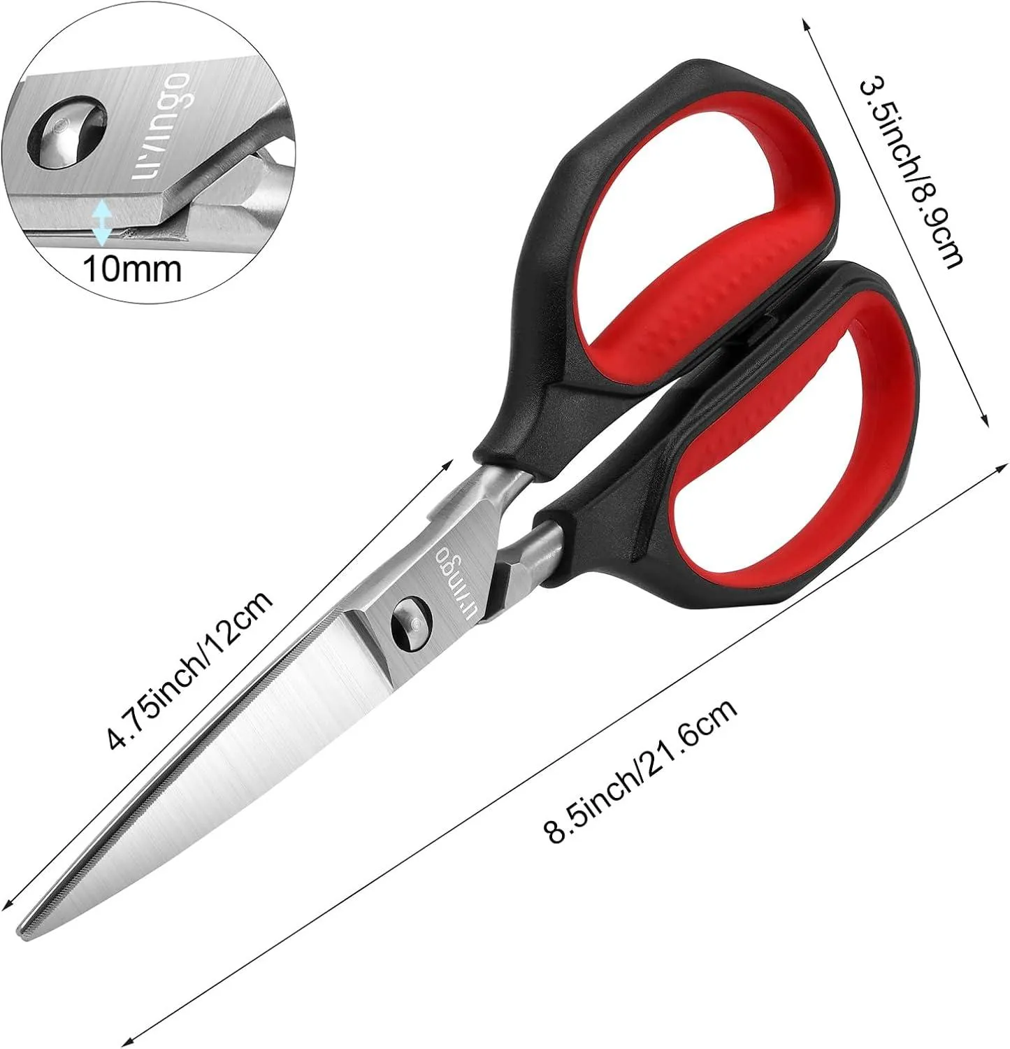 LIVINGO 9.5 Inch forbici cucina titanio smontabili