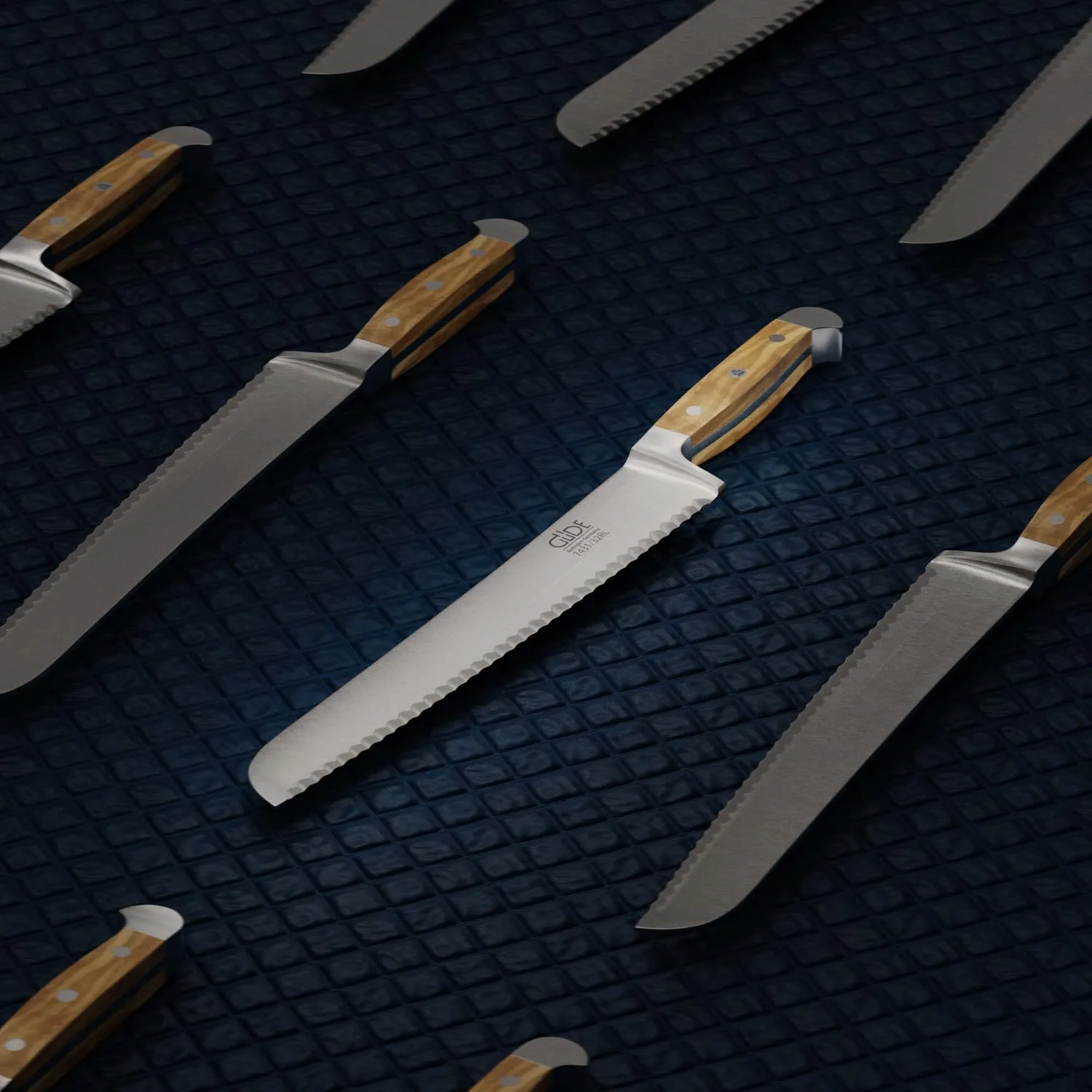 Franz Güde Alpha Olive coltello pane 32 cm seghettato