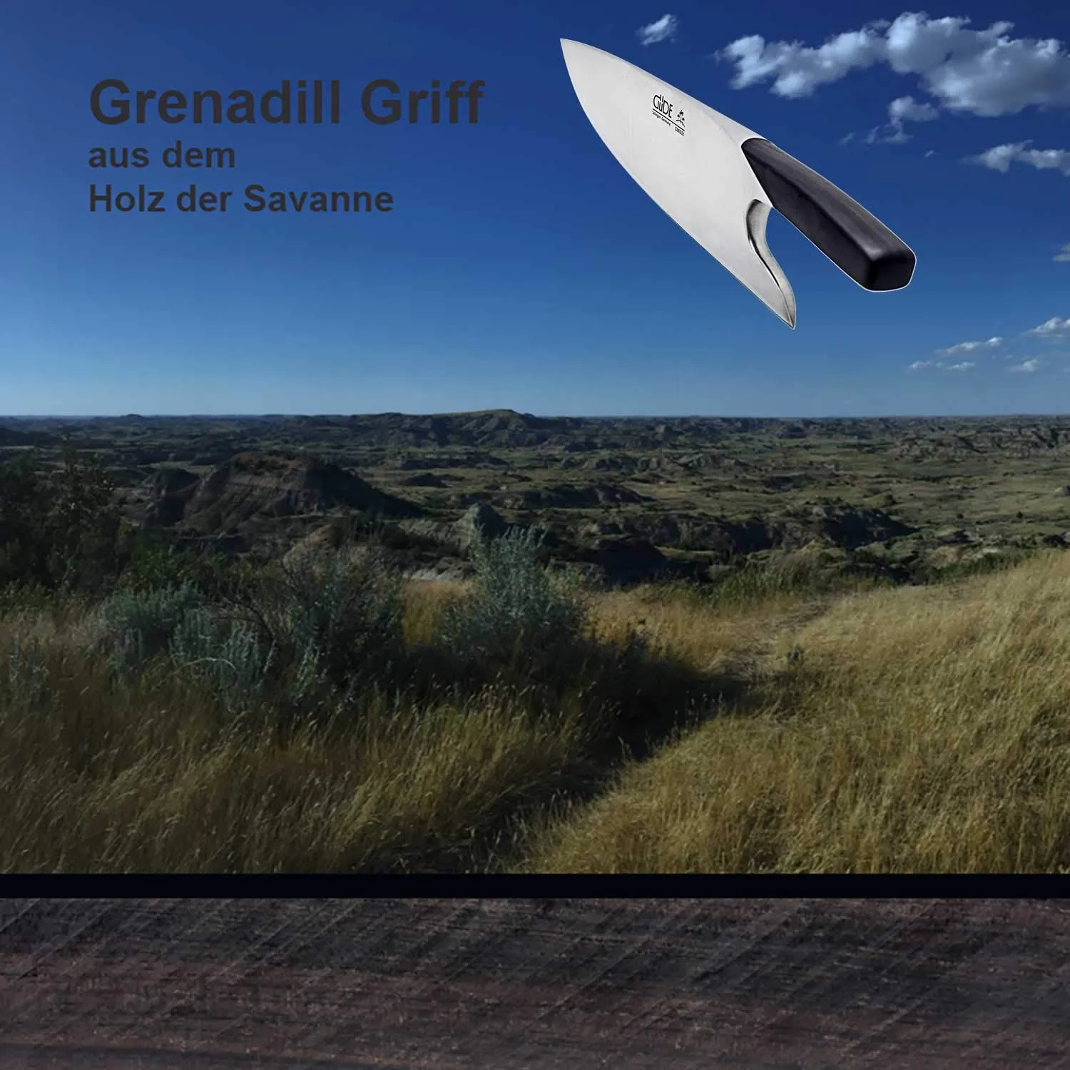 Güde The Knife coltello da chef 26 cm grenadilla carbonio