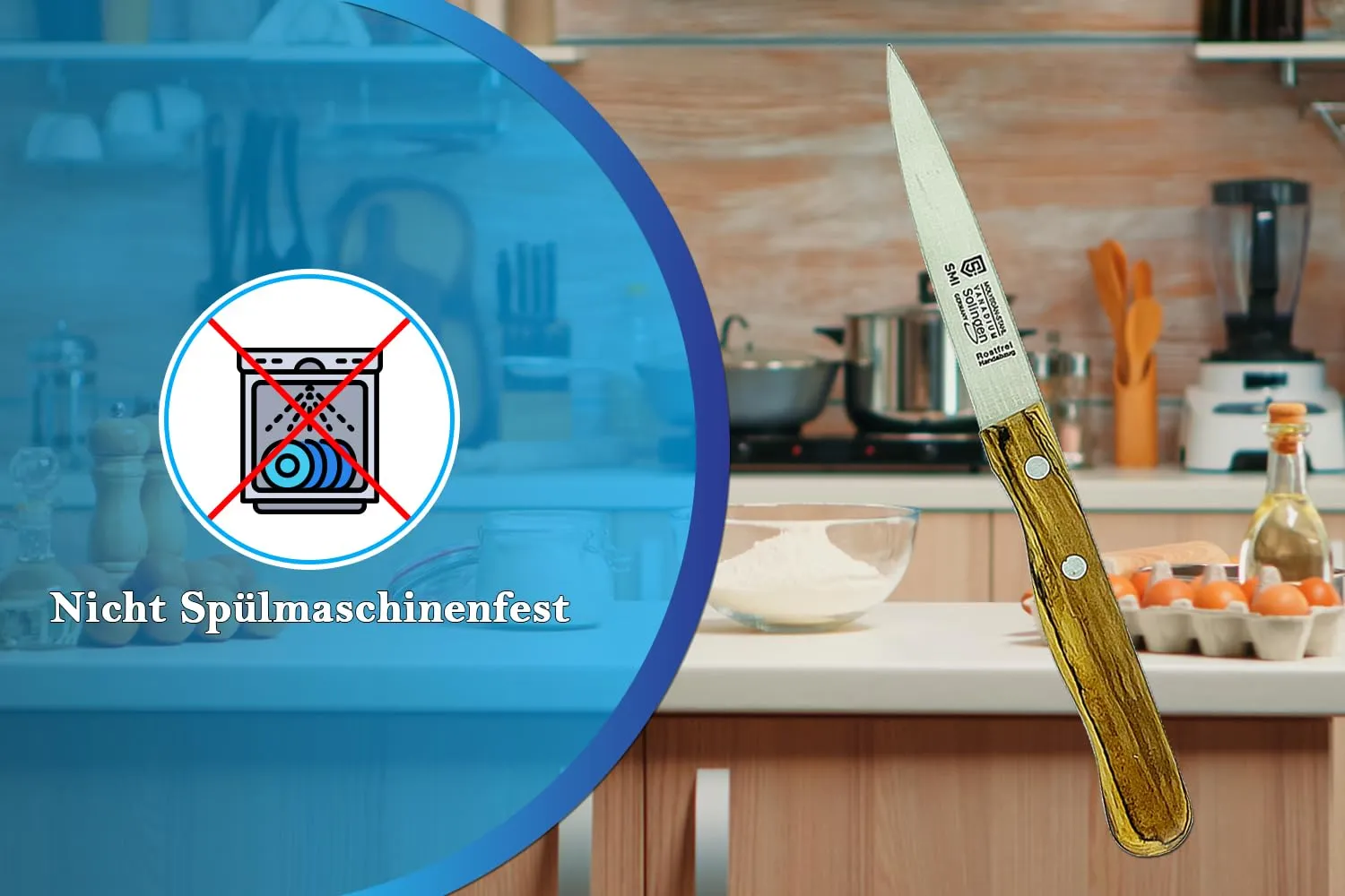 SMI Spelucchino Solingen 9,8 cm Legno Ulivo Dritto
