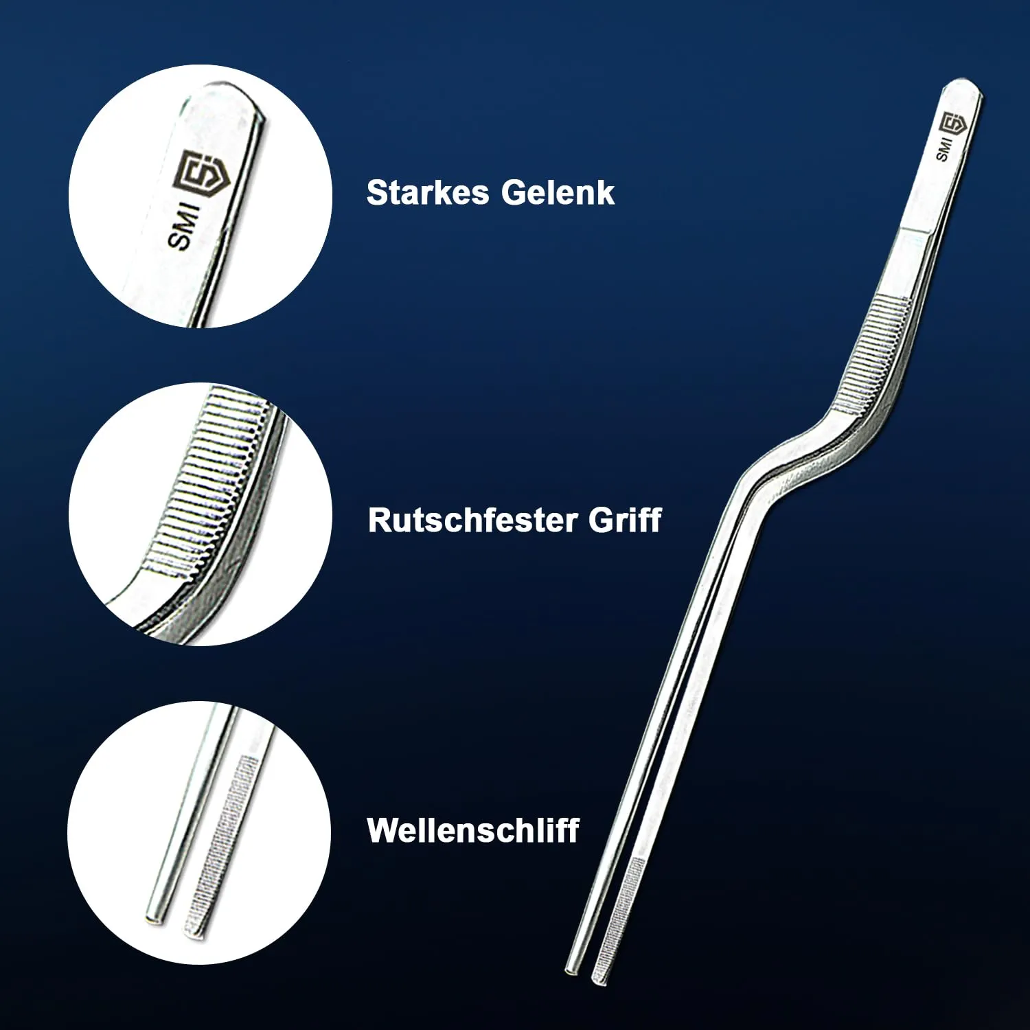 SMI pinze cucina offset 21 cm acciaio 2 pezzi