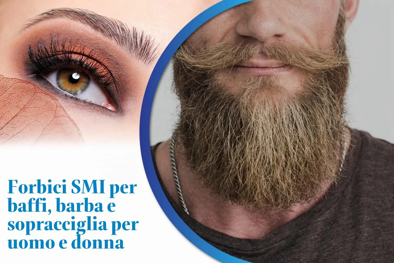 SMI Forbici Barba 9,5 cm Acciaio Custodia Lucida