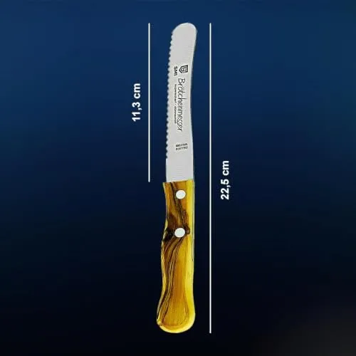 SMI Coltello Pane 11,3 cm da Tavola Ulivo Seghettato