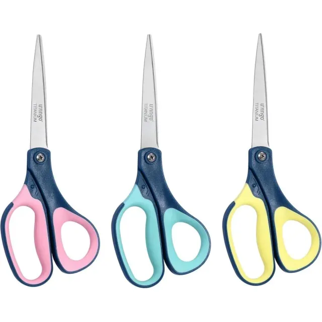 LIVINGO Forbici Titanio 8.5" 3 Pezzi Ufficio Craft Affilate