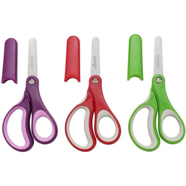 LIVINGO Forbici Bambini 5" Punta Arrotondata 3 Pezzi Sicure
