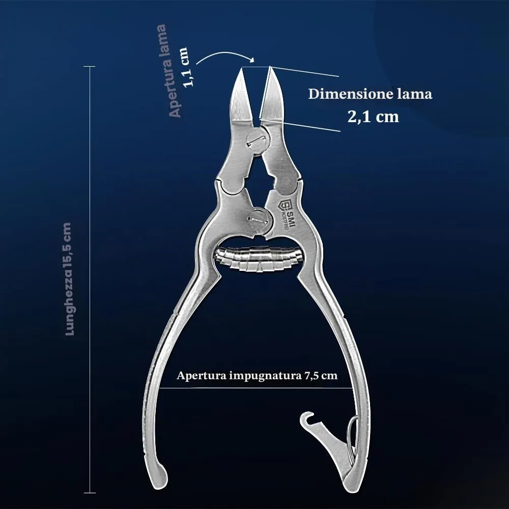 SMI Tronchese Unghie Piedi 15,5 cm lama curva con custodia