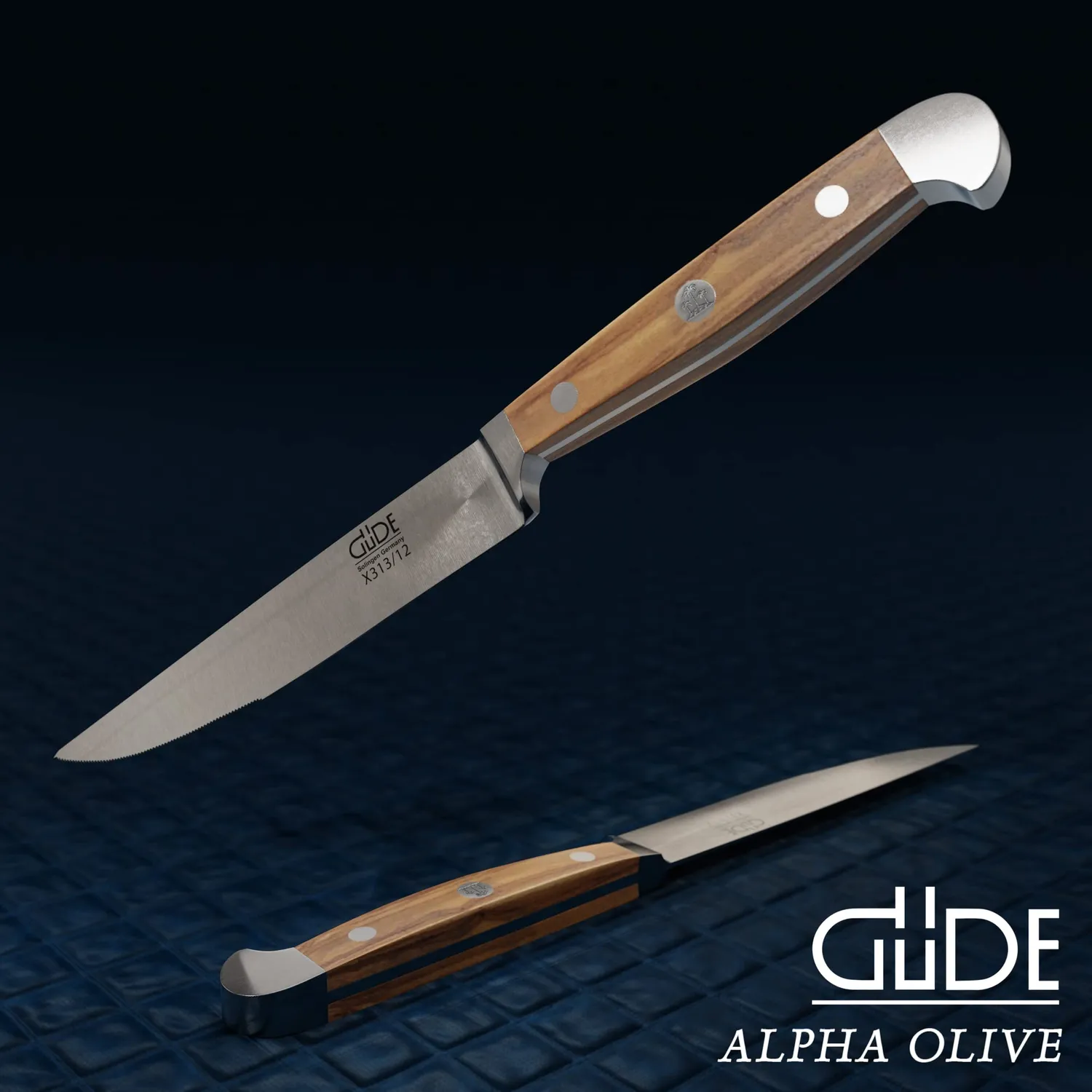 Güde Alpha Olive X313/12 Coltello Bistecca 12 cm Ulivo Forgiato