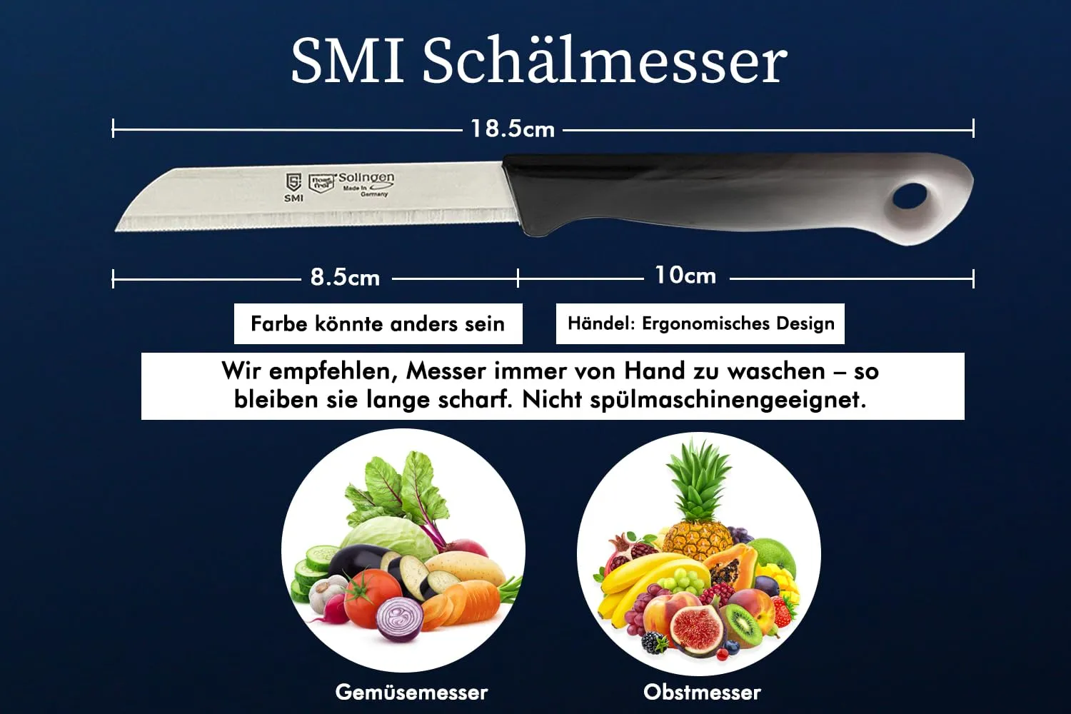 SMI Set 24 Spelucchini Frutta 8,5 cm Seghettati Solingen