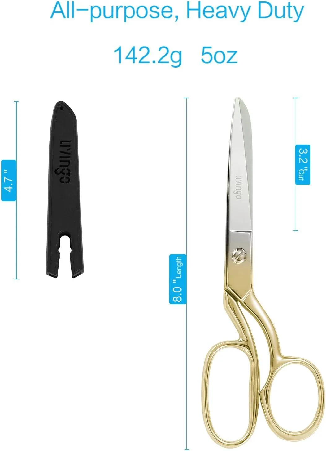 LIVINGO Forbici Sartoria Forgiate 8" Oro Tessuto