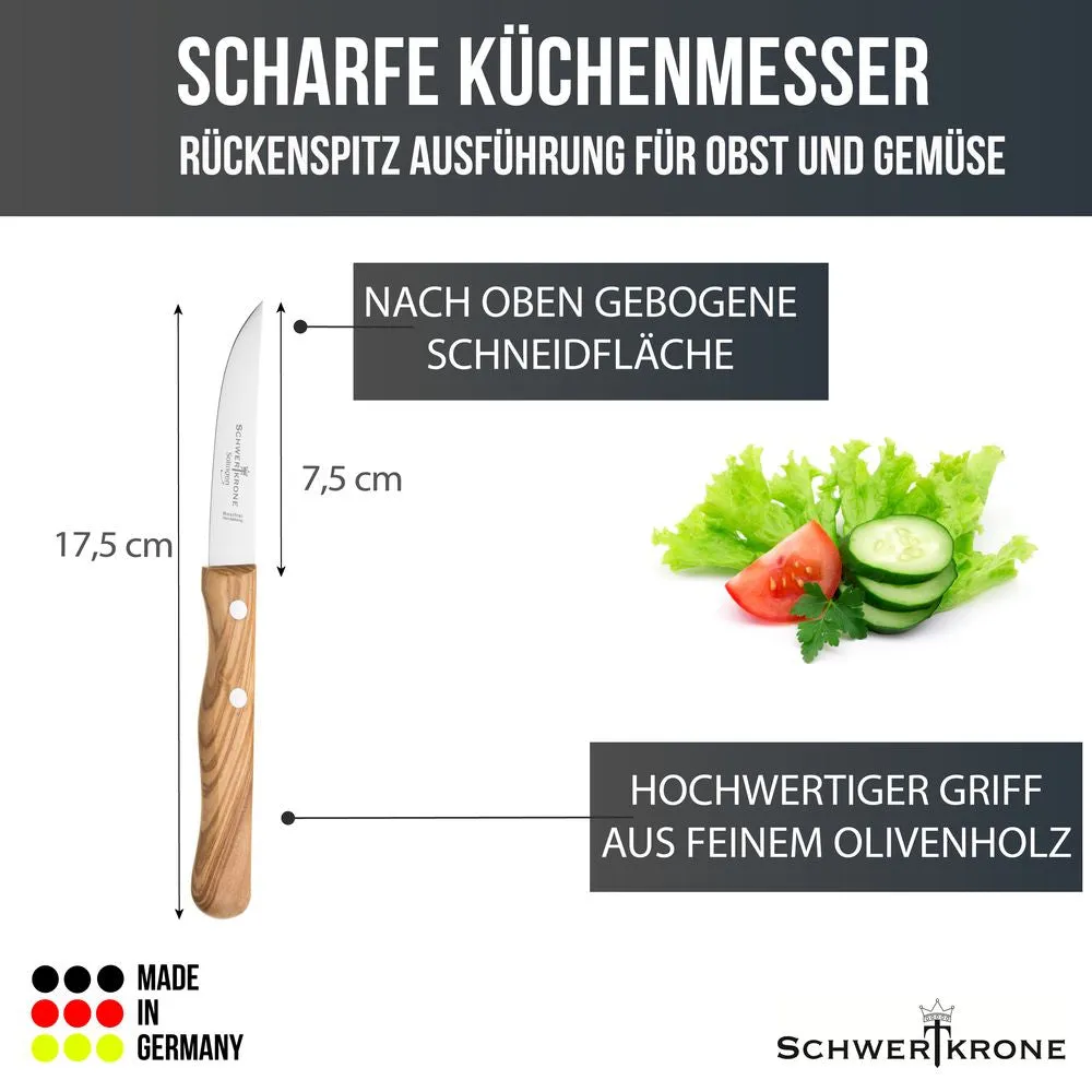 Schwertkrone Olive Classic coltello verdure 7,5 cm olivo