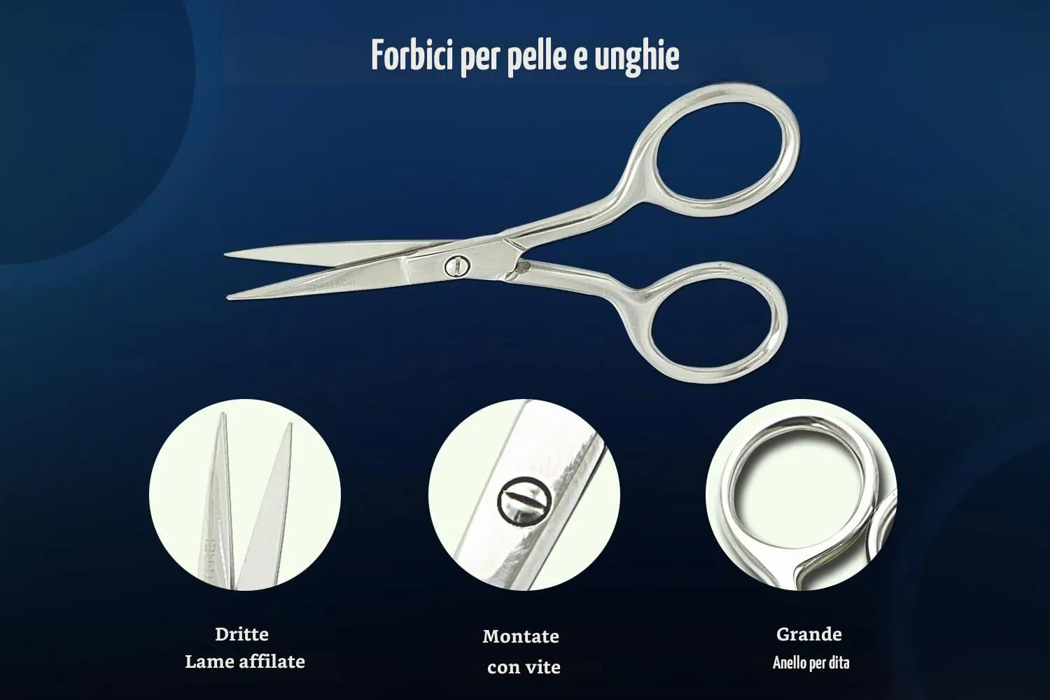 SMI Forbici Barba 9,5 cm Acciaio Custodia Lucida