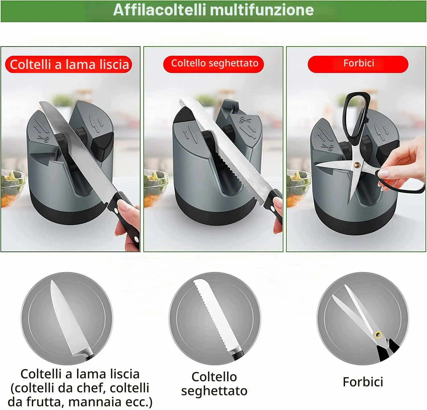 Yoorleay Affilacoltelli Manuale a V con Asta Ceramica autoregolante