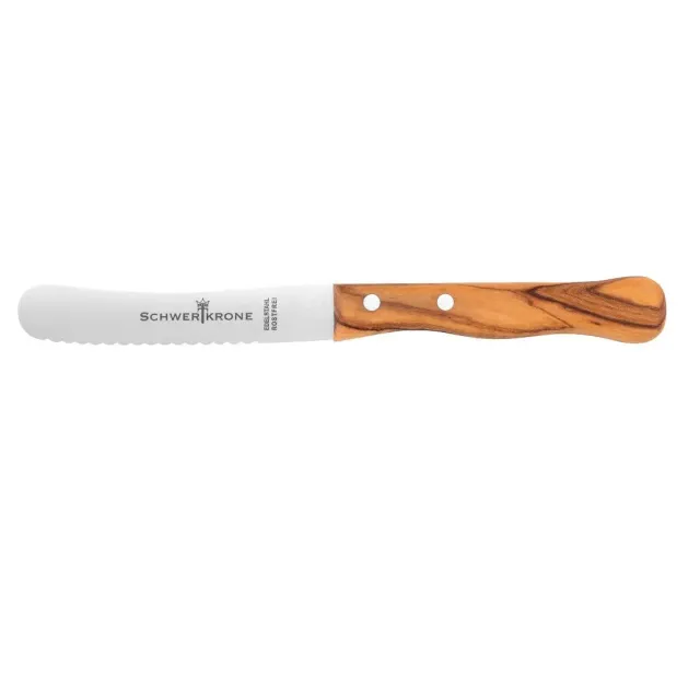 Schwertkrone Olive Classic Buckelsmesser coltello pane olivo ondulato