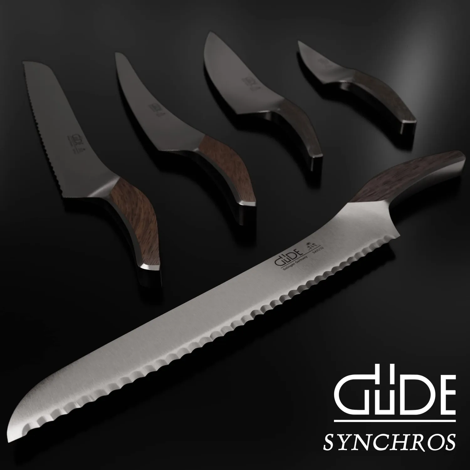 Güde Synchros coltello pane 32 cm quercia affumicata