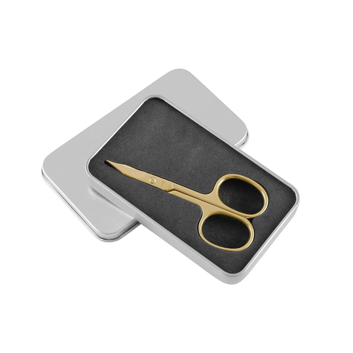 LIVINGO Forbici Unghie Curve 3,5" Oro con Astuccio