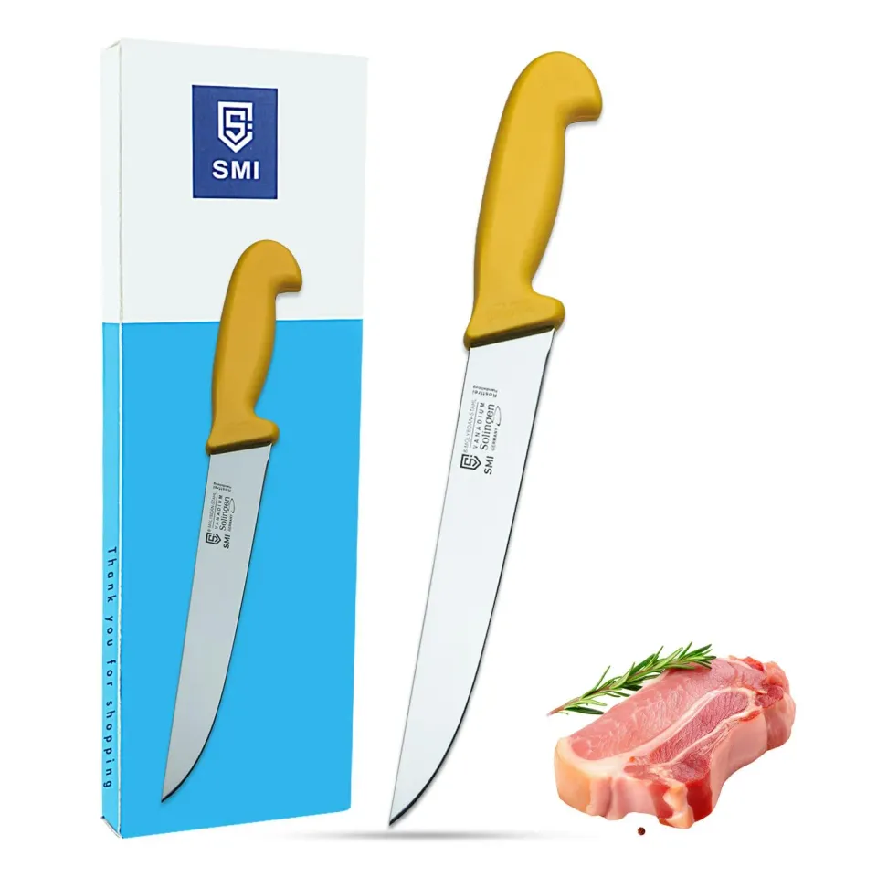 SMI Solingen Coltello Macellaio 8 pollici manico giallo