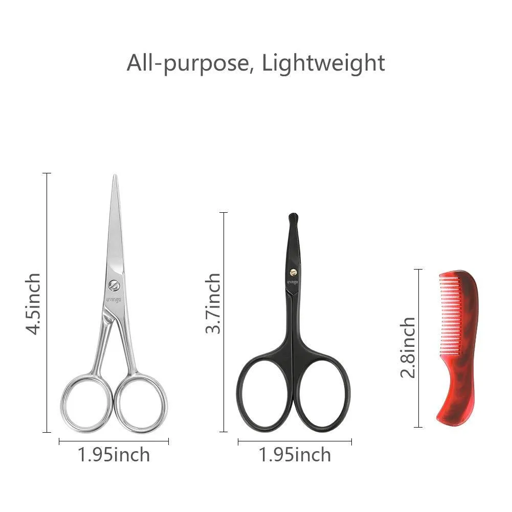 LIVINGO Kit Forbici Baffi Naso Pettine Nero