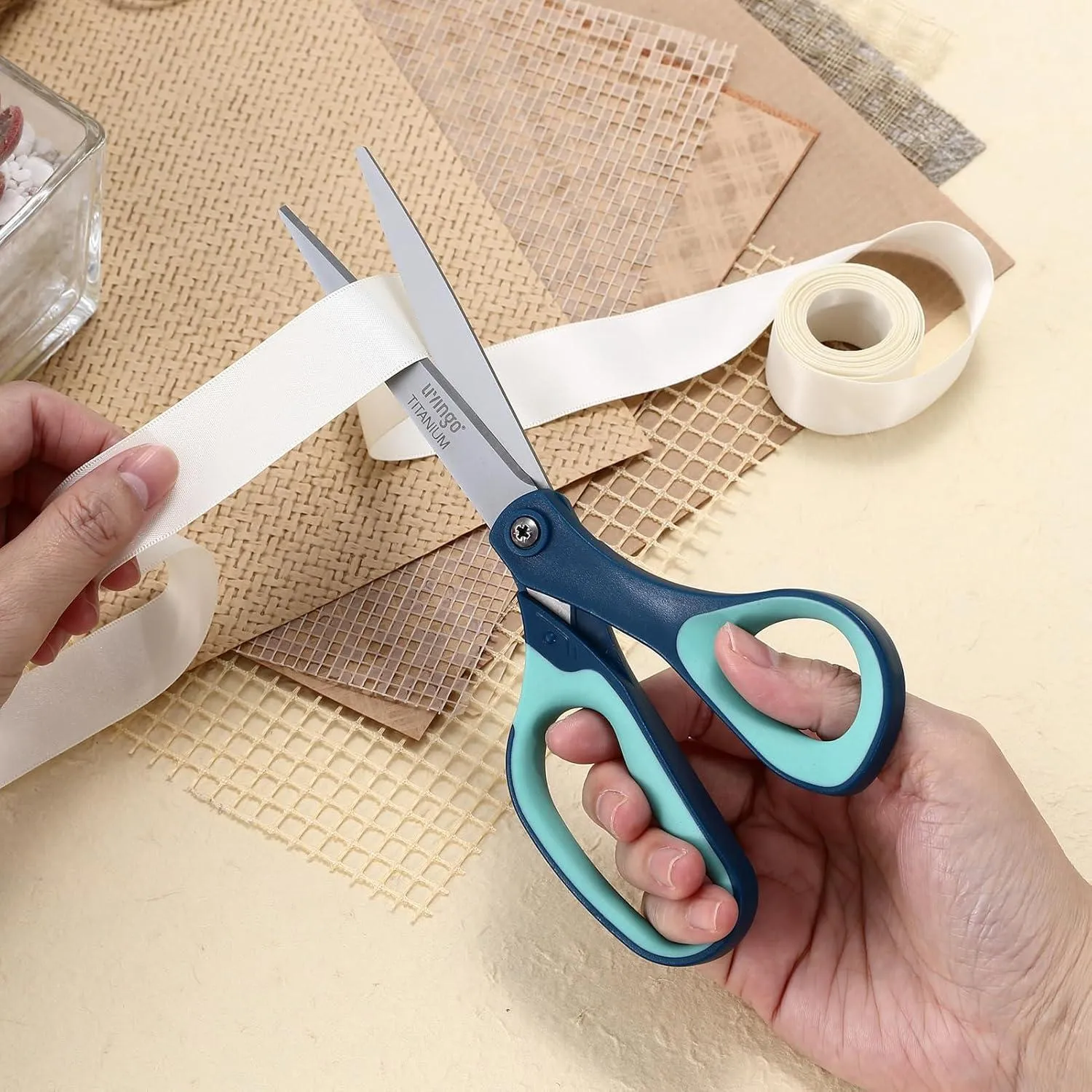 LIVINGO Forbici Titanio 8.5" 3 Pezzi Ufficio Craft Affilate