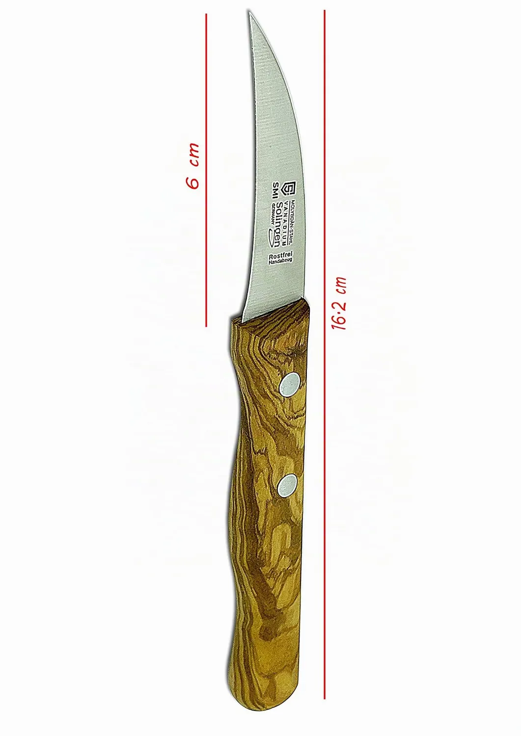 SMI Spelucchino Curvo 6 cm Ulivo Sbuccia Frutta Solingen