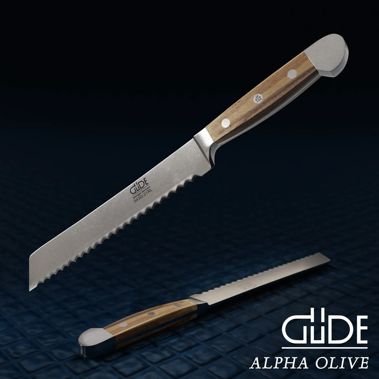 Güde Alpha Olive coltello pane 21 cm ulivo seghettato
