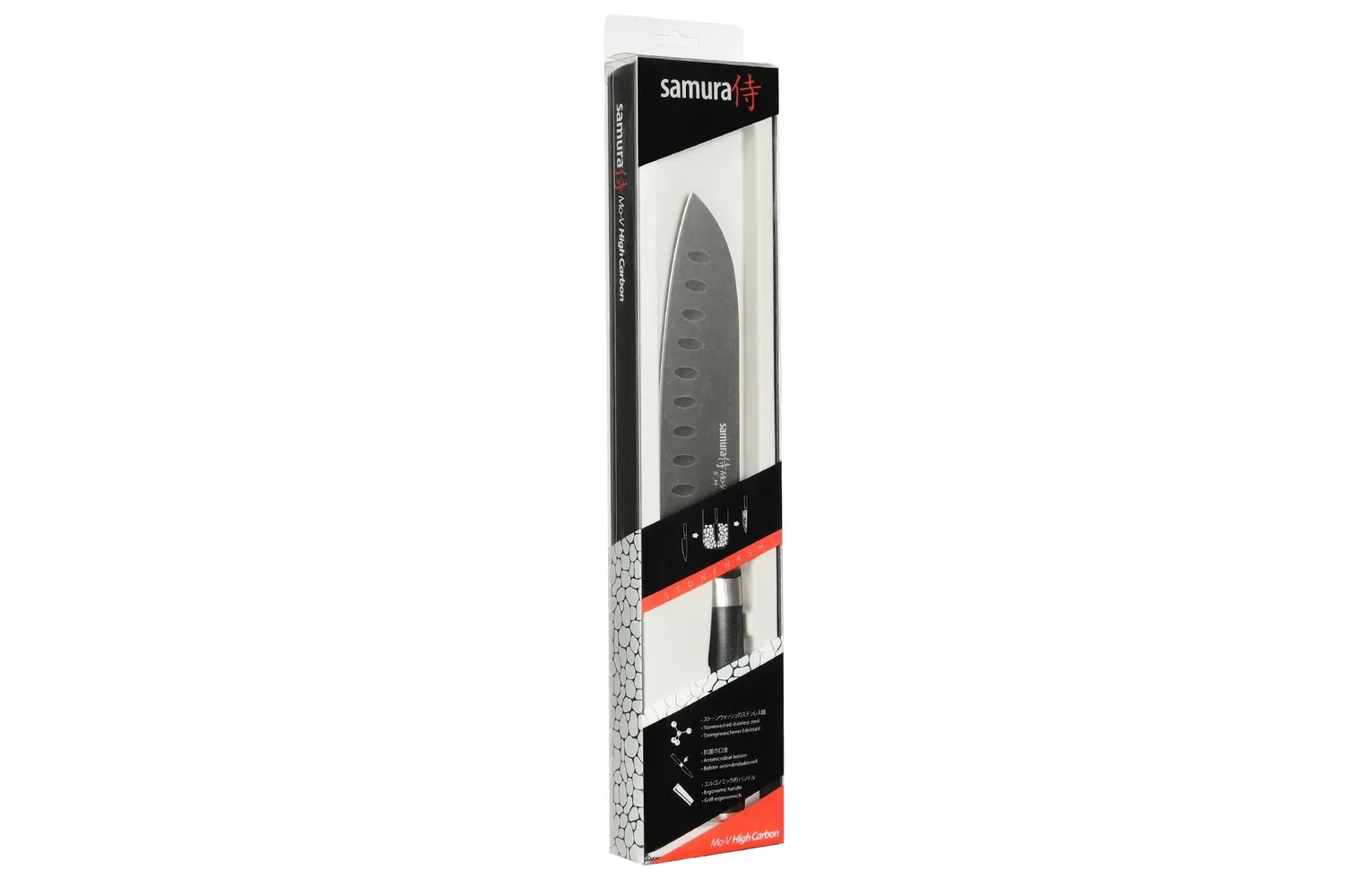 Samura Mo-V Stonewash SM-0094B santoku 180 mm alveolato
