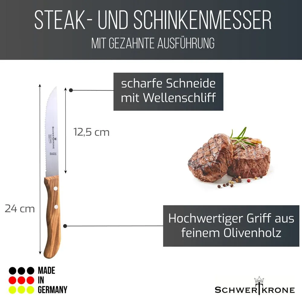 Schwertkrone coltello bistecca lama ondulata steak
