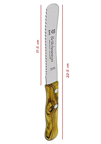 SMI Coltello Pane 11,3 cm da Tavola Ulivo Seghettato