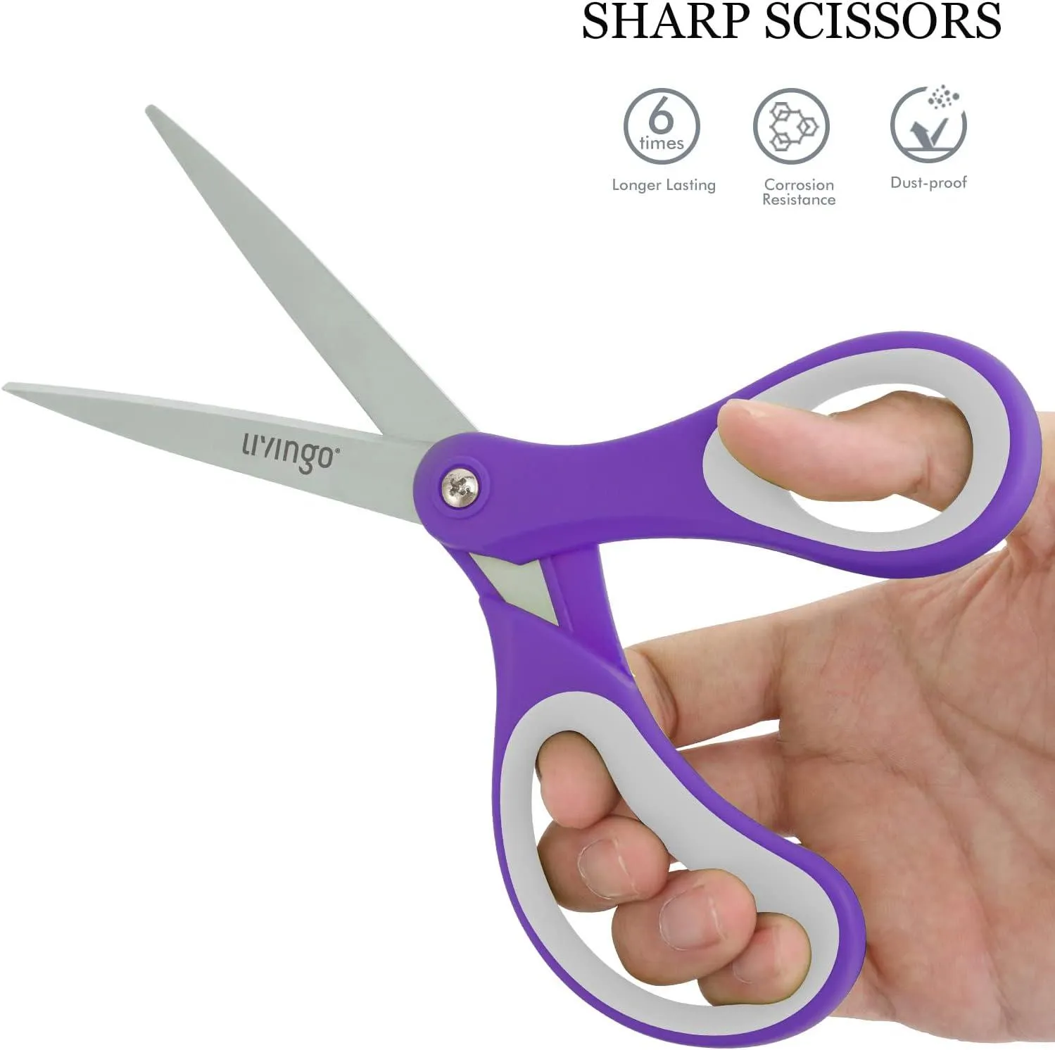 LIVINGO Forbici Ufficio 8" Multiuso Confezione 36 Pezzi