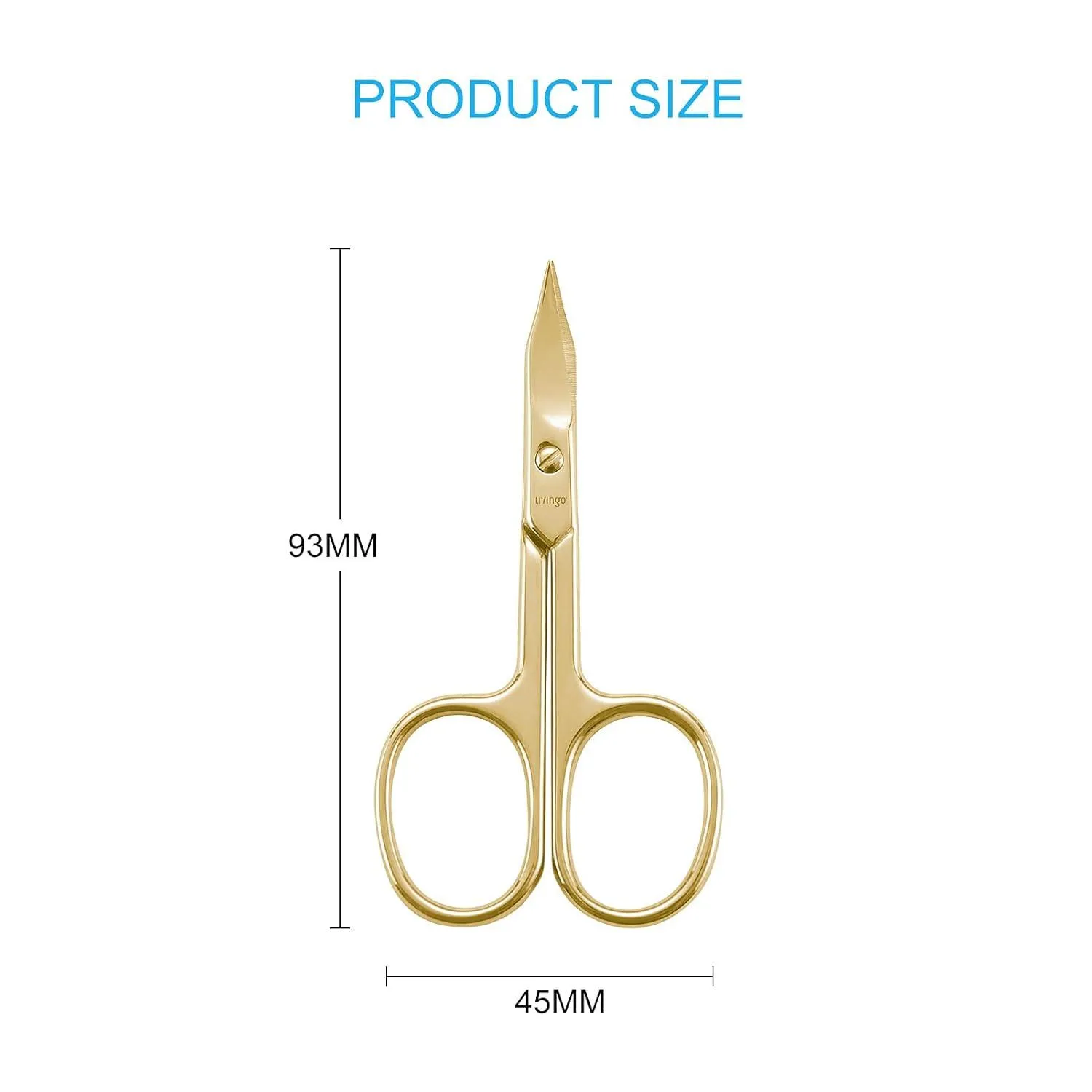 LIVINGO Forbici Unghie Curve 3,5" Oro con Astuccio