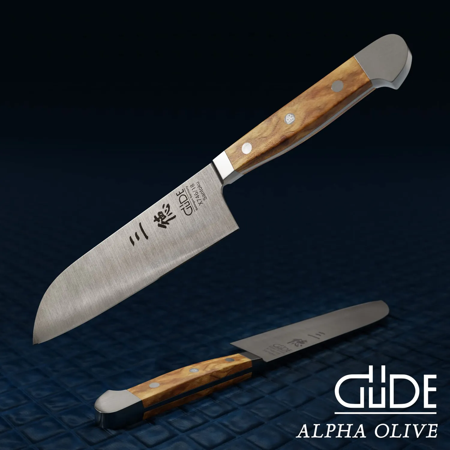 Güde Alpha Olive Santoku 18 cm coltello ulivo