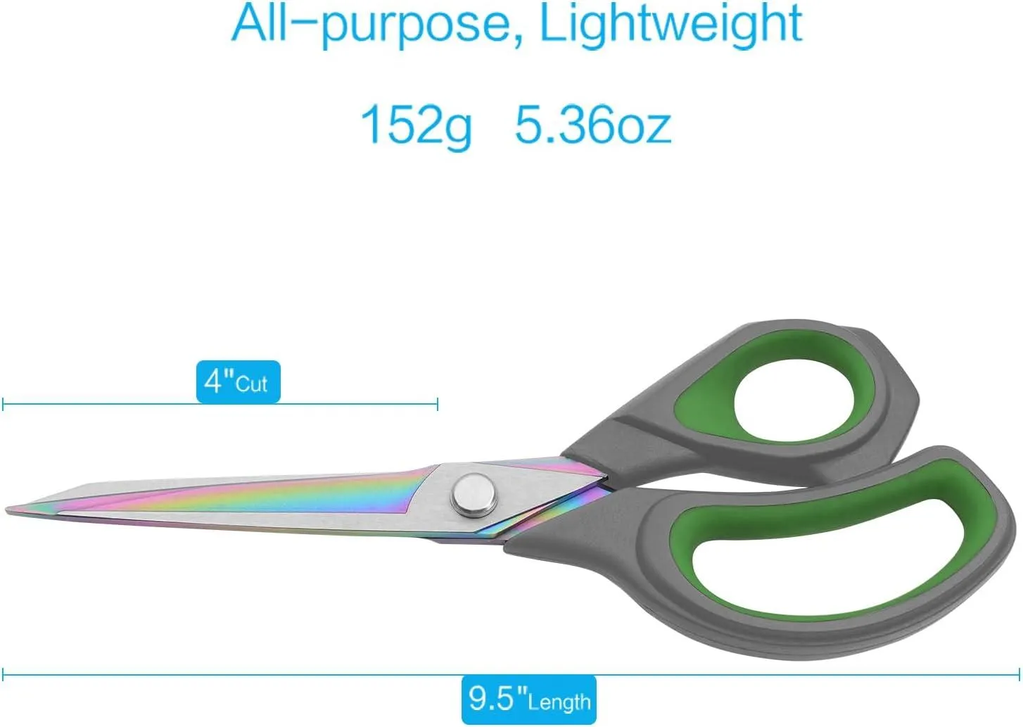 Livingo 9.5" forbici da sarto titanio grigio verde