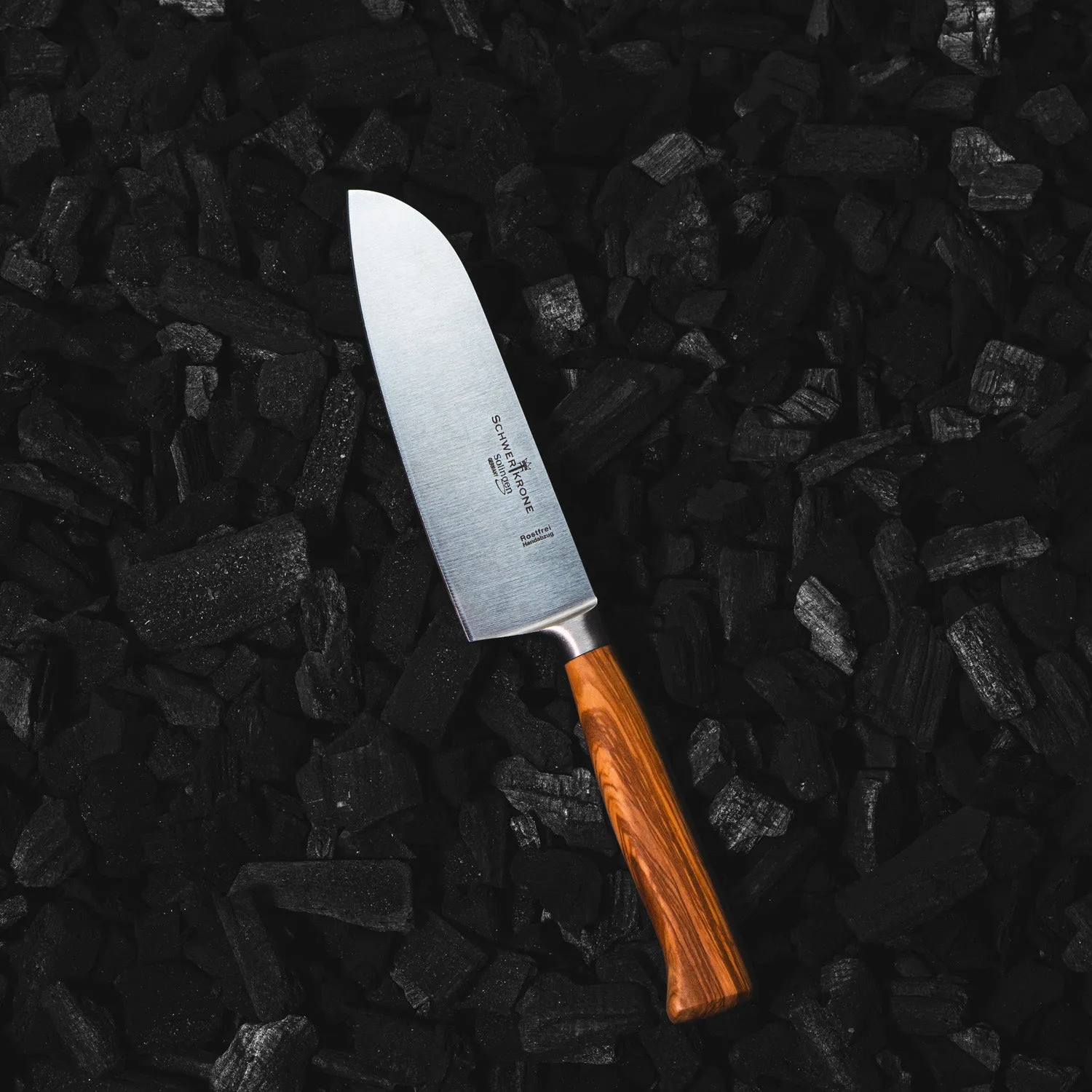Schwertkrone Antonino Leto Santoku 16 cm Forgiato Ulivo