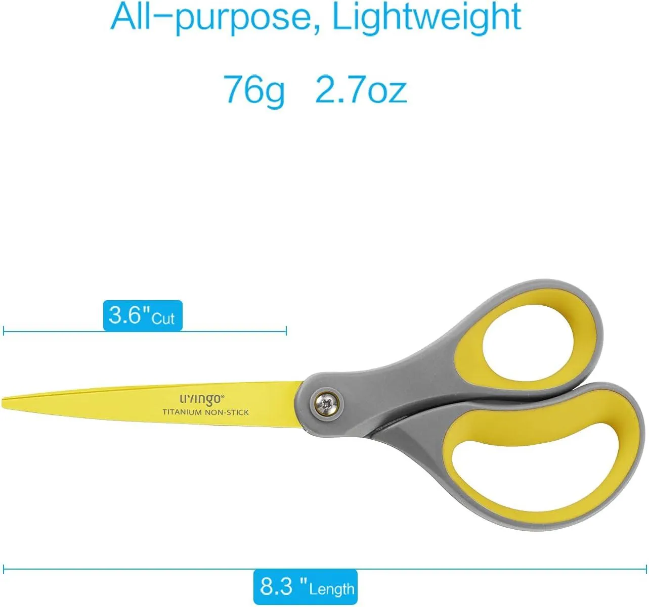 LIVINGO Forbici Ufficio 8" Antiaderenti 2 Pezzi Titanio