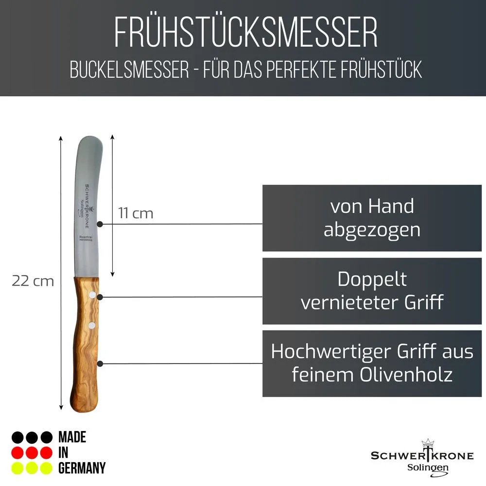 Schwertkrone Olive Classic Coltello da Burro Ulivo 22 cm