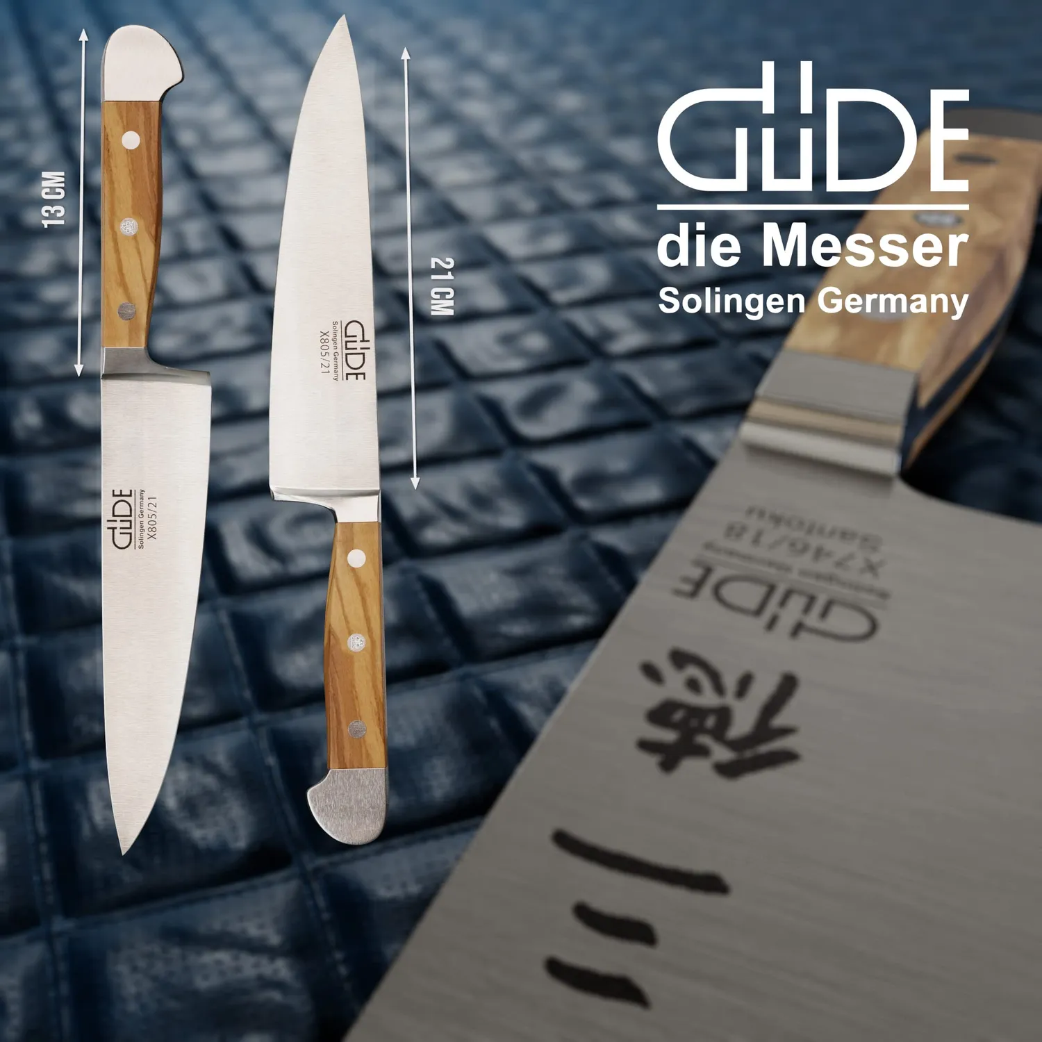 Franz Güde Alpha-Olive coltello cuoco forgiato 21 cm ulivo