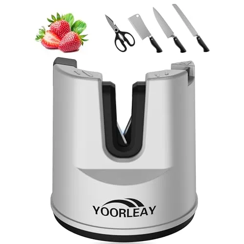 YOORLEAY Affilacoltelli Manuale Angolo Automatico con Asta Ceramica