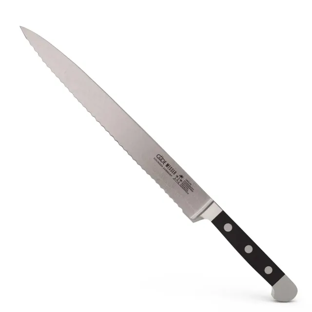 Güde Alpha coltello prosciutto 26 cm POM nero seghettato