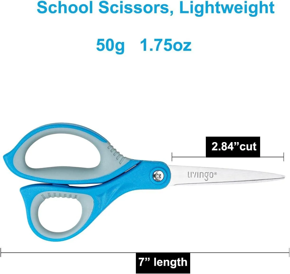 LIVINGO Forbici Scuola Punta Appuntita 7 Pollici 3 Pezzi