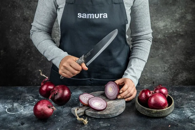 Samura Inca SIN-0085B coltello chef ceramica nera 187 mm