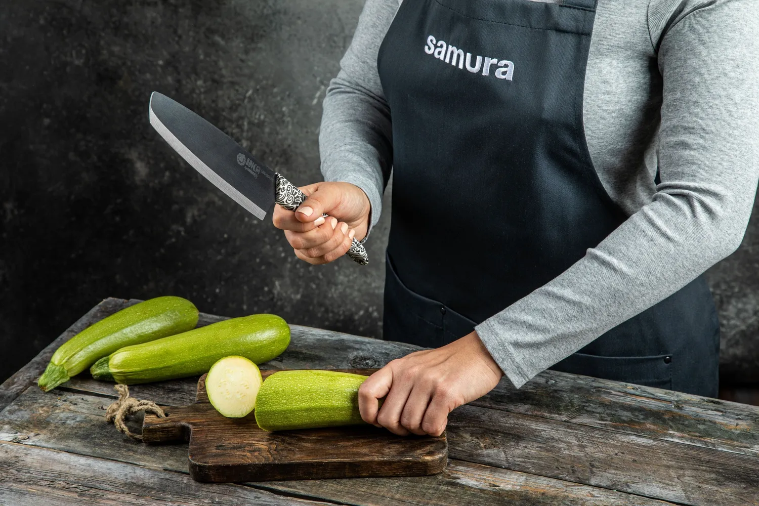Samura Inca SIN-0043B Coltello Nakiri 165 mm ceramica