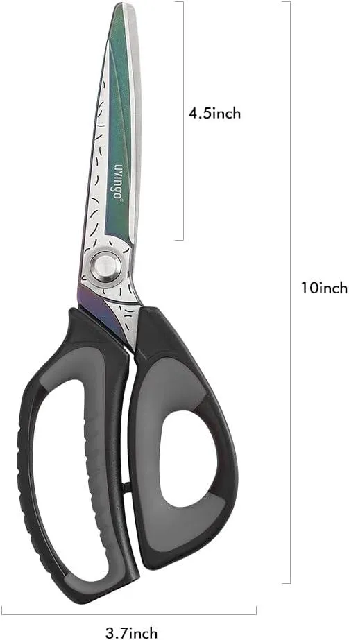 Livingo 10" forbici multiuso titanio nero heavy duty